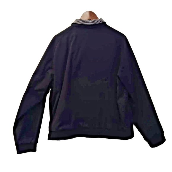 Liz Claiborne Full Zip Jacket Womens XL Black with 2 Snap Stripe Collar - Picture 2 of 9